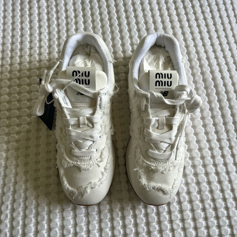 574 NEW BALANCE X MIU MIU DENIM SNEAKERS 38.5